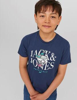 Camiseta  Jack Jones M/C  Marino Para Niño