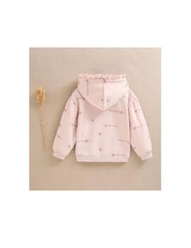 Sudadera Dadaty Rosa Corazones Para Niña