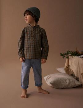 Camisa Etelier Cuadros Marron Para Niño