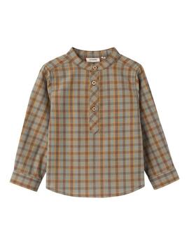 Camisa Etelier Cuadros Marron Para Niño