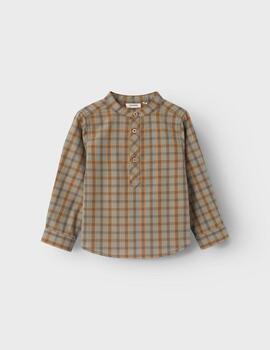 Camisa Etelier Cuadros Marron Para Niño