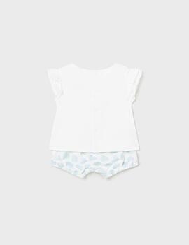 Conj. Mayoral Camiseta Blanca Pantalon Cristal Para Bebè