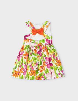 Vestido Mayoral Flores Naranja Para Niña