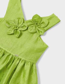 Vestido Mayoral Flores Verde Para Niña