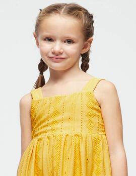 Vestido Mayoral Tirantes Amarillo Para Niña