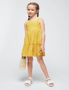 Vestido Mayoral Tirantes Amarillo Para Niña