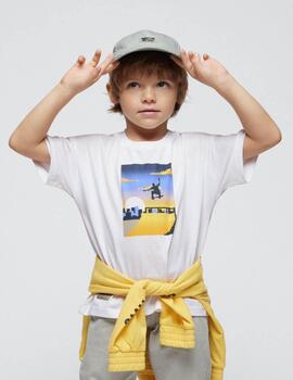 Camiseta Mayoral Sketer Blanca Para Niño