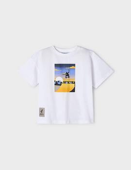 Camiseta Mayoral Sketer Blanca Para Niño