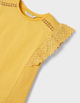 Camiseta Mayoral Perforado Amarillo Para Niña