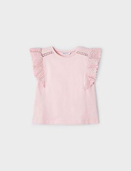 Camiseta Mayoral Perforada Rosa Para Niña