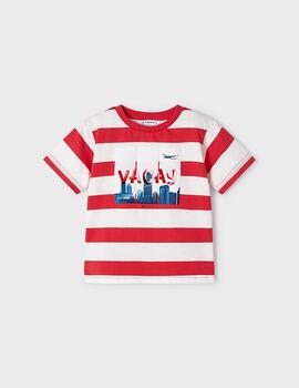 Camiseta Mayoral Rayas Rojo Paara Niña