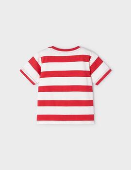 Camiseta Mayoral Rayas Rojo Paara Niña