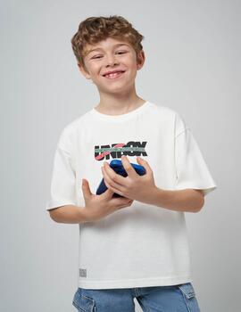 Camiseta Mayoral Letras Crudo Para Niño