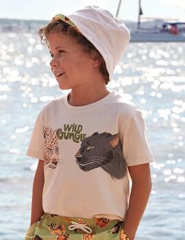 Camiseta Mayoral Animal Beige Para Niño