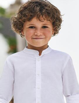 Camisa Mayoral Cuello Mao Blanco Para Niño