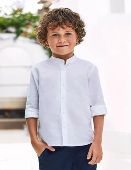 Camisa Mayoral Cuello Mao Blanco Para Niño