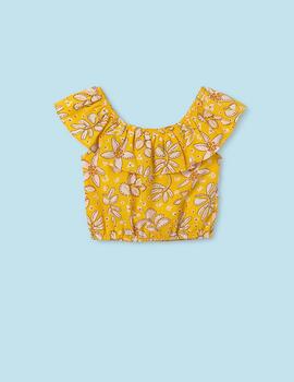 Camisa Mayoral Flores Amarillo Para Niña