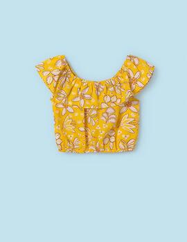 Camisa Mayoral Flores Amarillo Para Niña