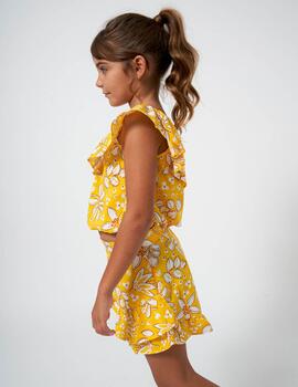 Camisa Mayoral Flores Amarillo Para Niña