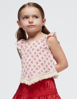 Camisa Mayoral Estampada Beige Para Niña