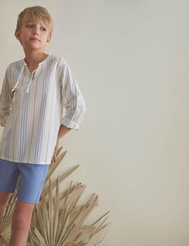 Camisa Dadati Rayas Beige Para Niño