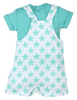 Conjunto Popys Peto Estrellas Verde Para Bebé