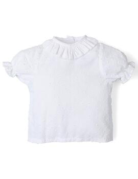 Camisa Popys Plumeti Blanca M/C Para Bebé