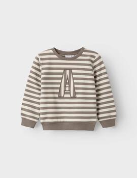 Sudadera Name it Rayas Beige Para Niño