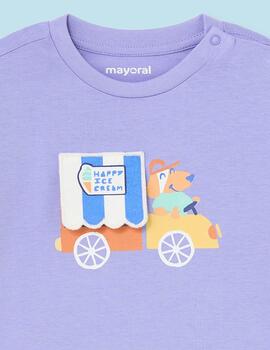 Camiseta Mayoral Perrito Lila Para Bebé