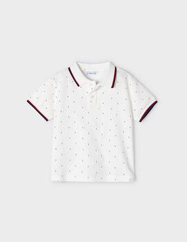 Polo Mayoral Estampado Blanco Para Niño