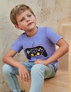 Camiseta Mayoral M/C Play Lila Para Niño