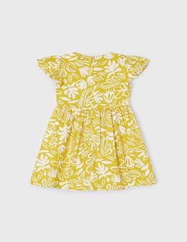 Vestido Mayoral Estampado Miel Para Niña