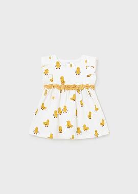 Vestido Mayoral Estampado Pollitos Maiz Para Bebè