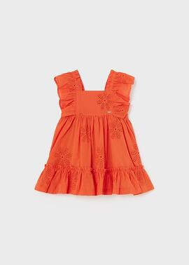 Vestido Mayoral Flor Naranja Para Bebé