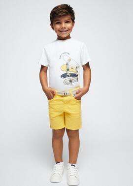 Bermuda Mayoral Con Cinturon Amarillo Para Niño