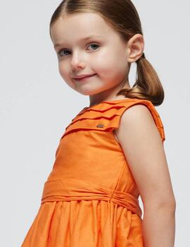 Vestido Mayoral Bordados Naranja Para Niña