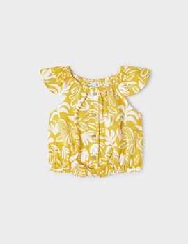 Blusa Mayoral Estampado Amarillo Para Niña