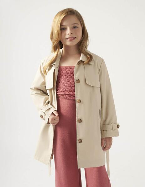 Gabardina Mayoral Beige Sepia Para Nina