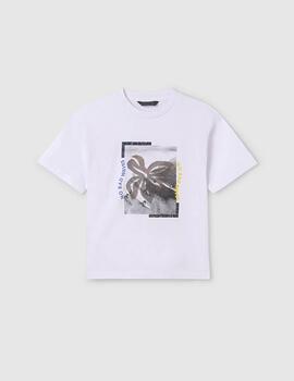 Camiseta Mayoral Flor Blanca Para Niño