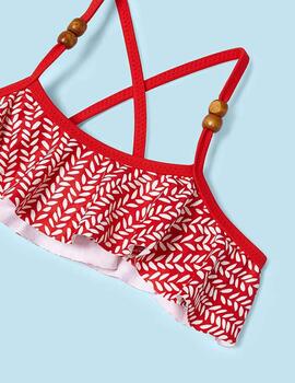 Bikini Mayoral Volantes Rojo Granadina Para Niña