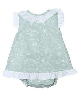 Vestido Popys Dinos Verde Para Bebé