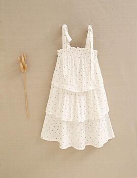 Vestido Dadati Lunares Blanco Para Niña