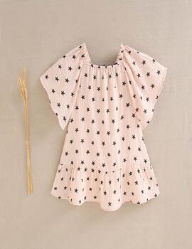 Vestido Dadati Estrellas Rosa Para Niña