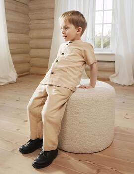 Camisa Name it Cuello Maho Beige Para Niño