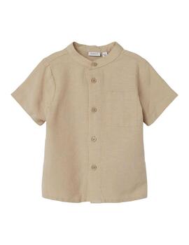 Camisa Name it Cuello Maho Beige Para Niño