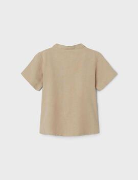 Camisa Name it Cuello Maho Beige Para Niño