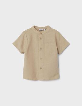 Camisa Name it Cuello Maho Beige Para Niño