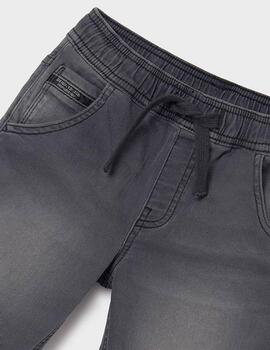 Bermuda Mayoral Denim Joger Gris Para Niño