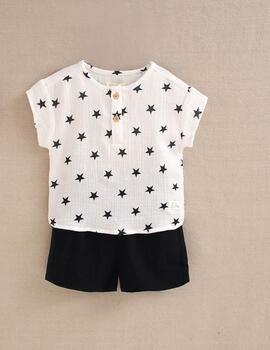 Conj. Dadaty Camisa Estamapado Estrellas Para Bebè