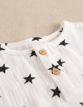 Conj. Dadaty Camisa Estamapado Estrellas Para Bebè